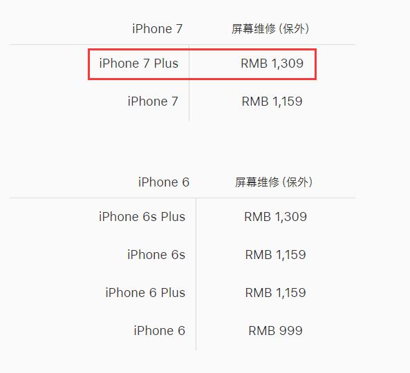 iphone 7plus换屏幕多少钱，苹果7p换屏幕报价