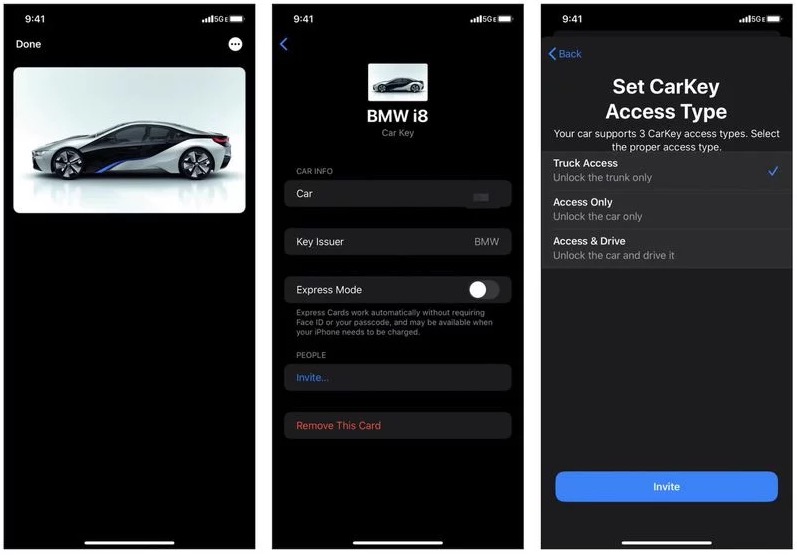 iOS CarKey 车钥匙截图曝光，首批支持宝马